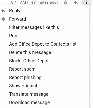click to report email issue