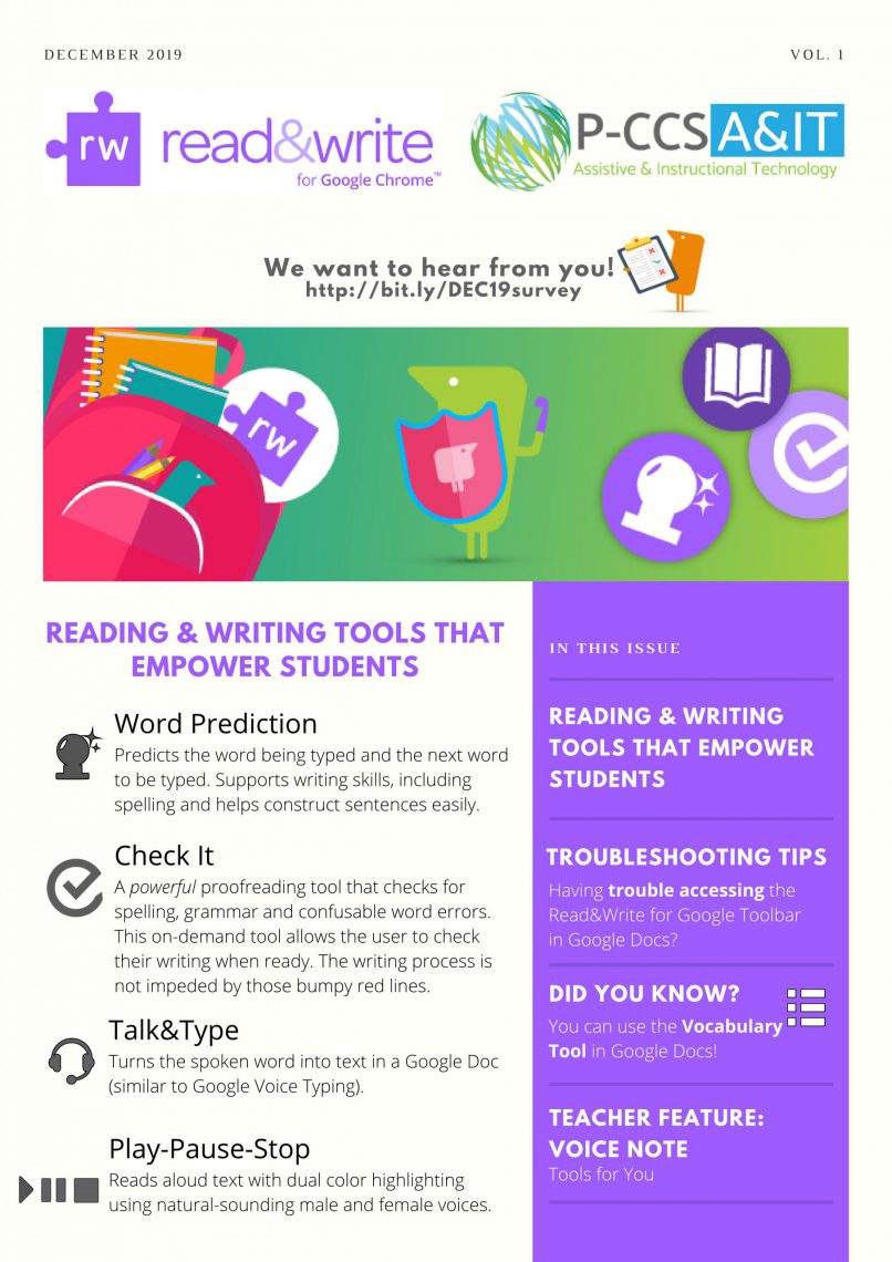 Reading and Writing Tools that Empower Students! PCCSK12 Tech