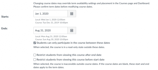 Canvas extend course date