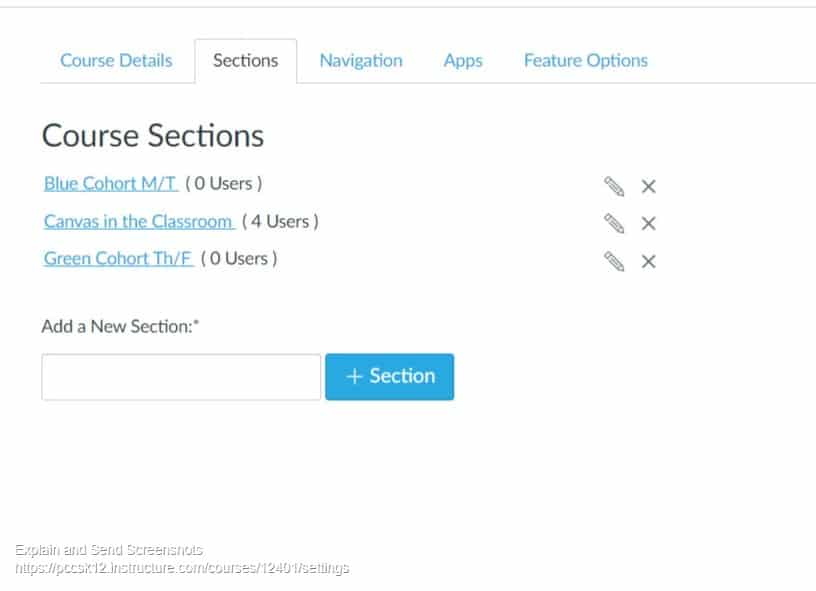 Image of finished sections