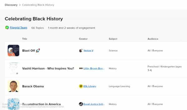 Image of Black History collection in Flipgrid