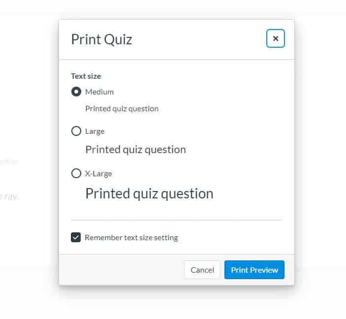 Print Canvas New Quizzes PCCSK12 Tech