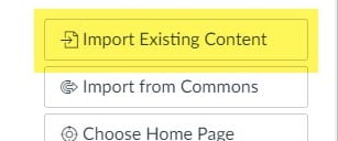 import existing content button