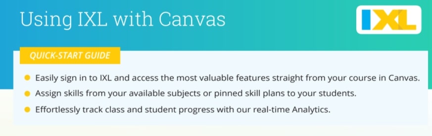 IXL integration with Canvas