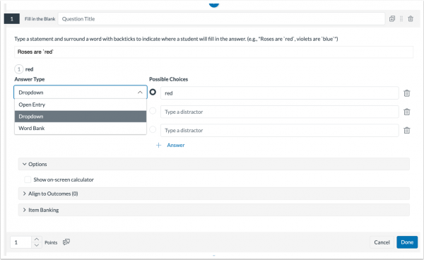 Canvas New Quizzes Update Fill in the Blank RCE P CCSK12 Tech