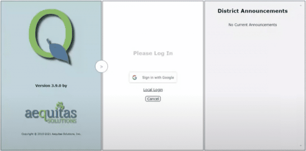 image of google login to mistar