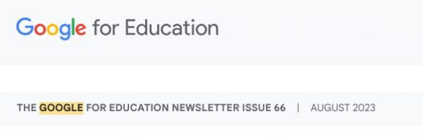 Google Education newsletter
