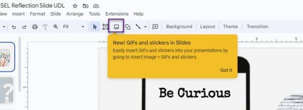 image of gif and stickers in slides announcement