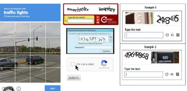CAPTCHA examples