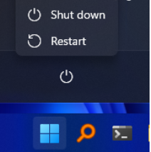restart dialog box