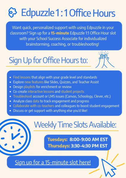 Edpuzzle flyer for 1:1 support